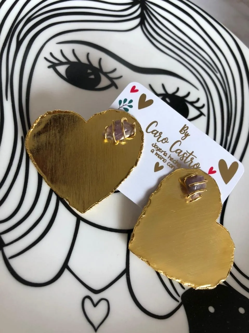 Maxi Aretes Corazón Lisos 2