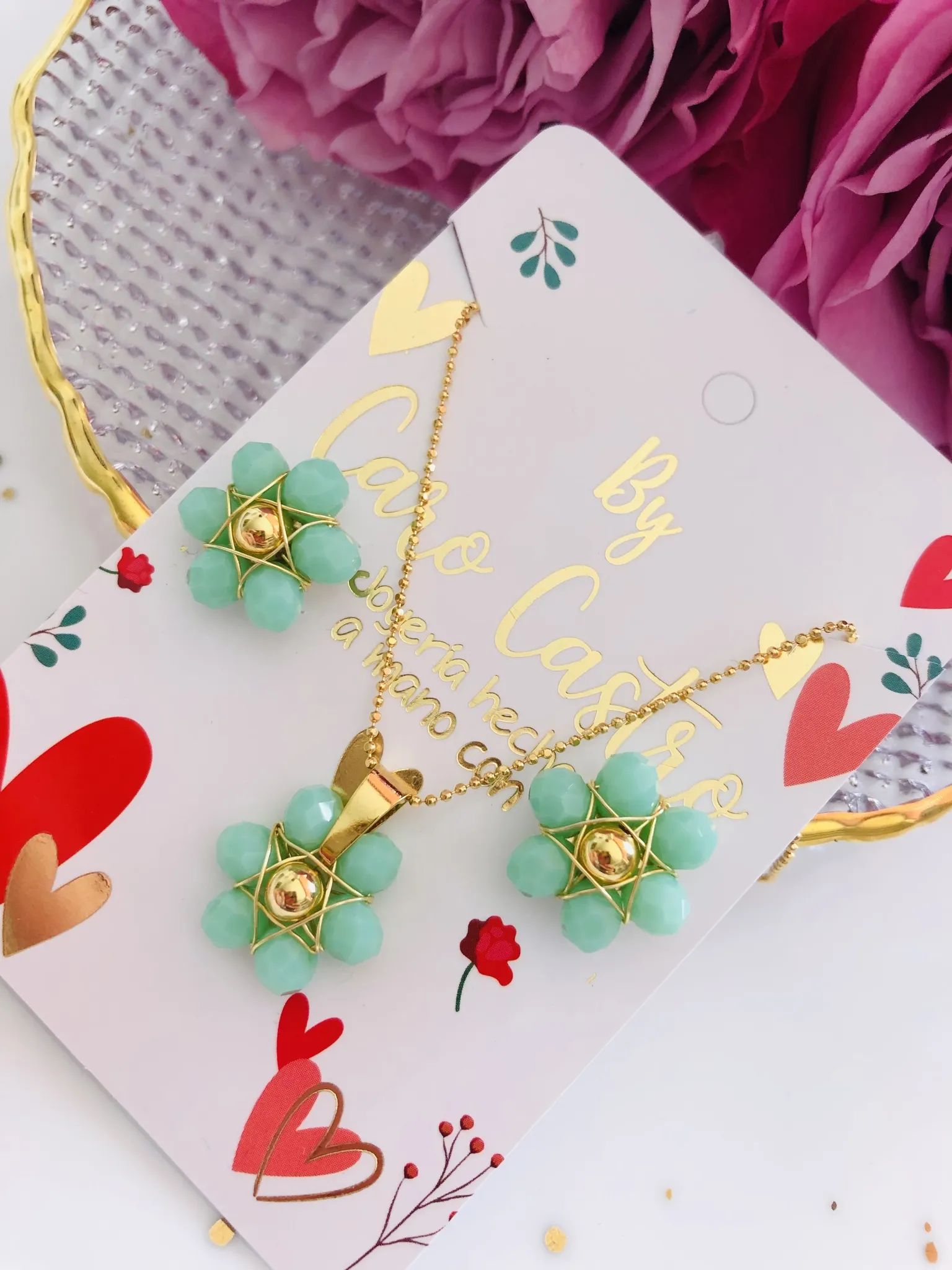 Juego de Flor en Cristal