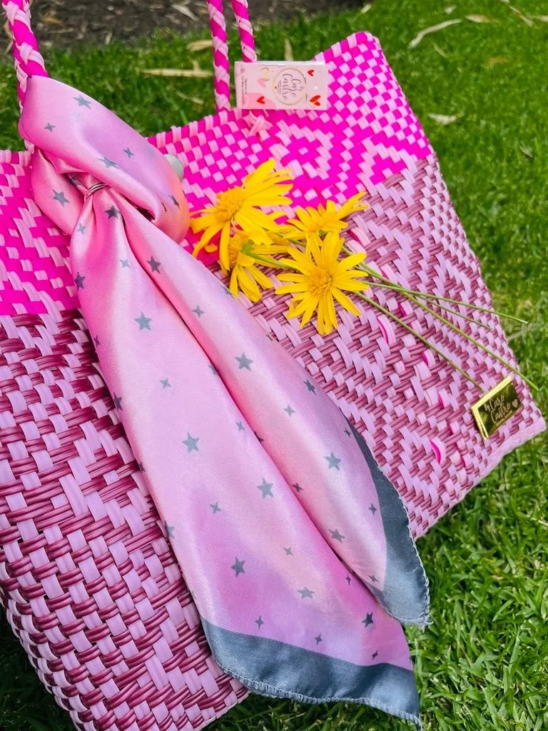 Cartera Tejida Mediana rosada