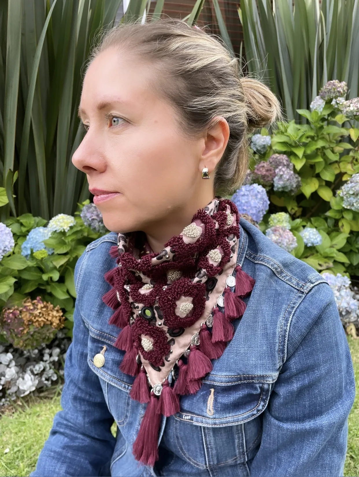 Pañoleta bordada “mi atardecer” 4