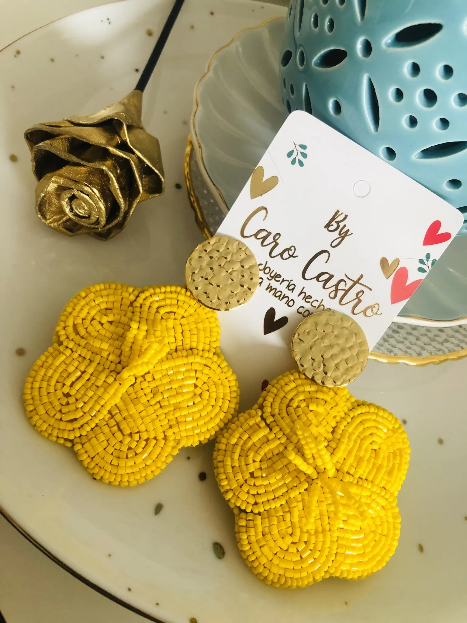 Aretes Flor Amarillo