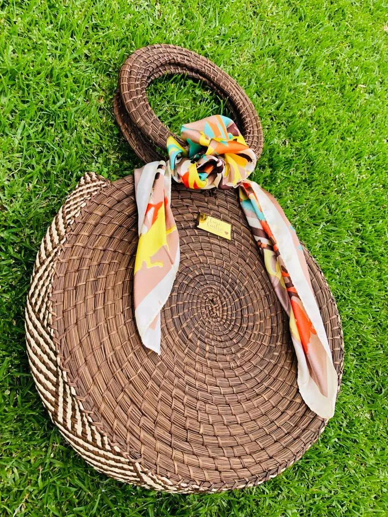 Cartera Tejida Cafe Redonda