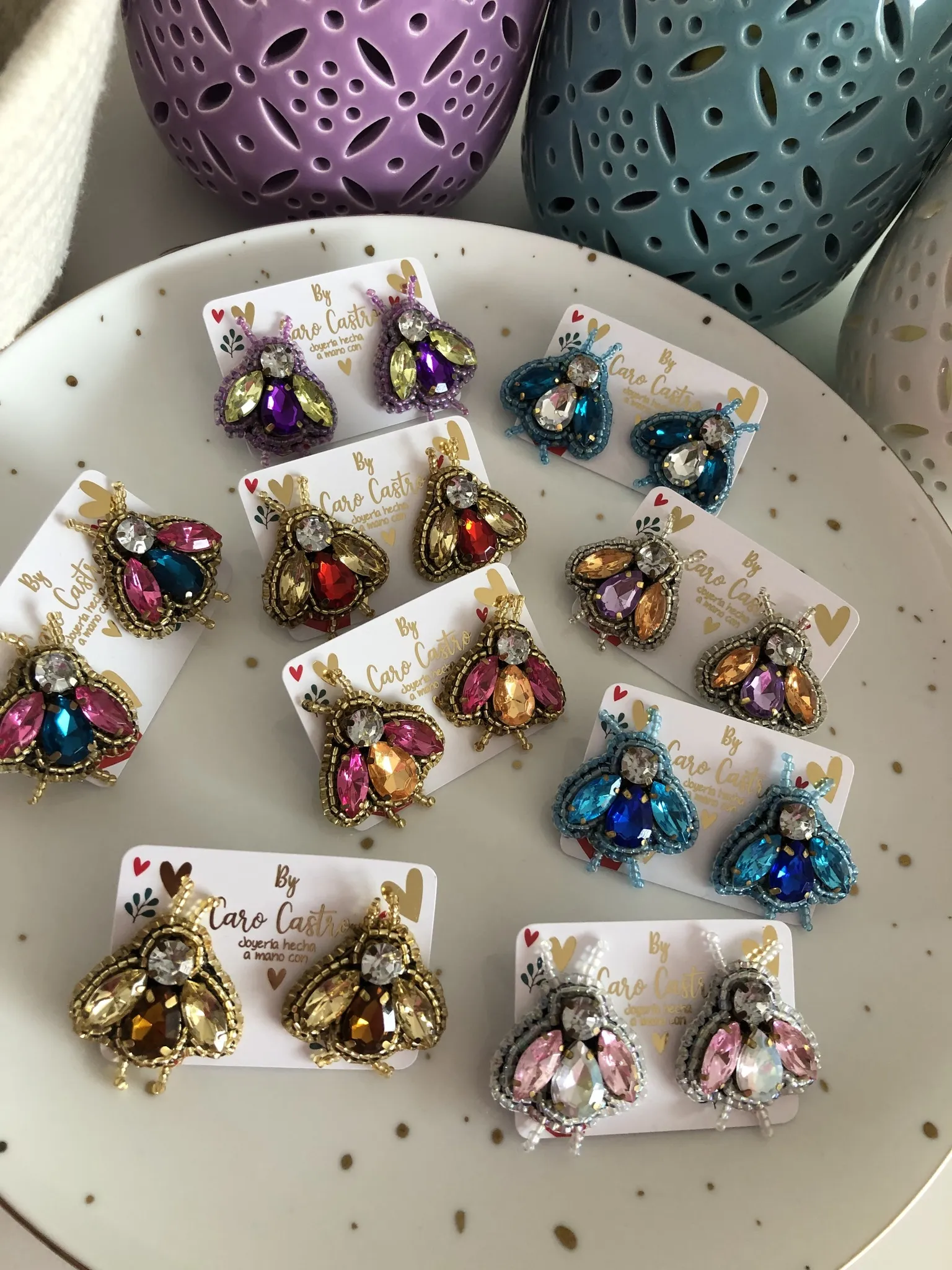 Aretes Mosquita en Cristal 