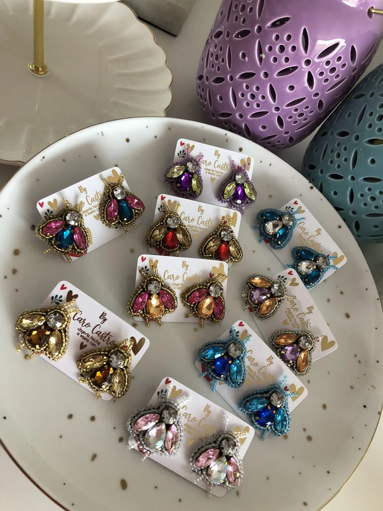 Aretes Mosquita en Cristal  2