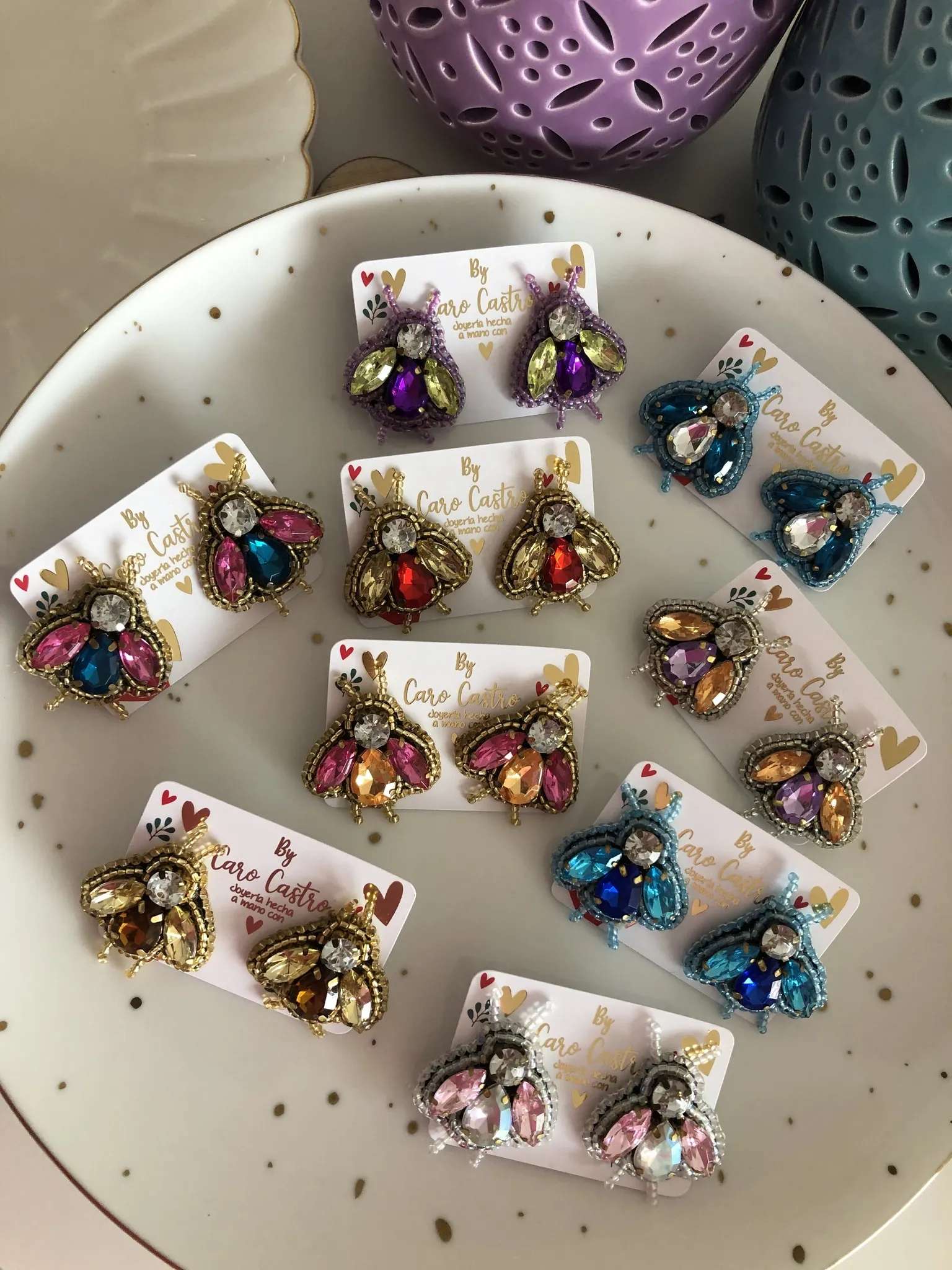 Aretes Mosquita en Cristal  3