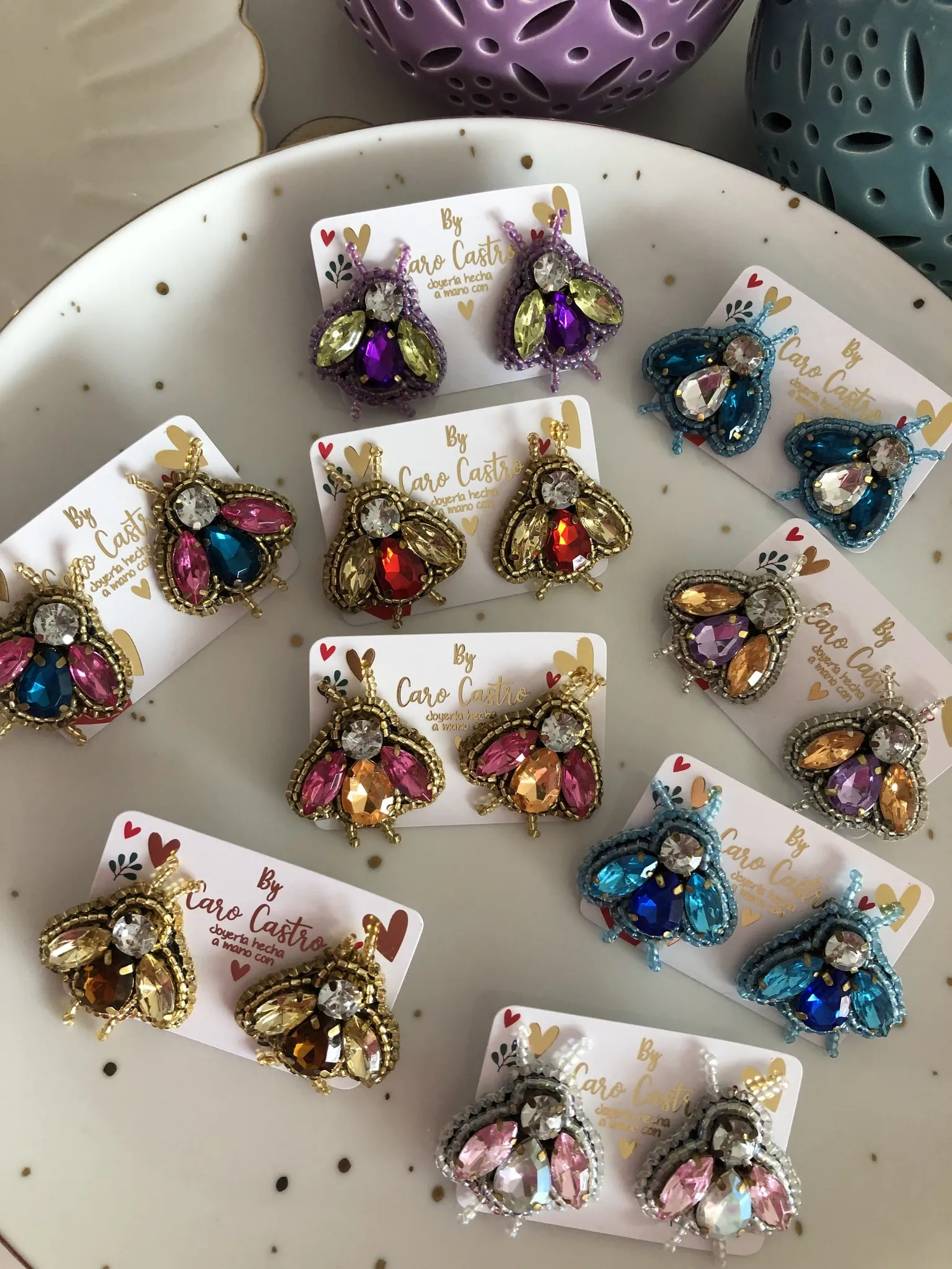 Aretes Mosquita en Cristal  4