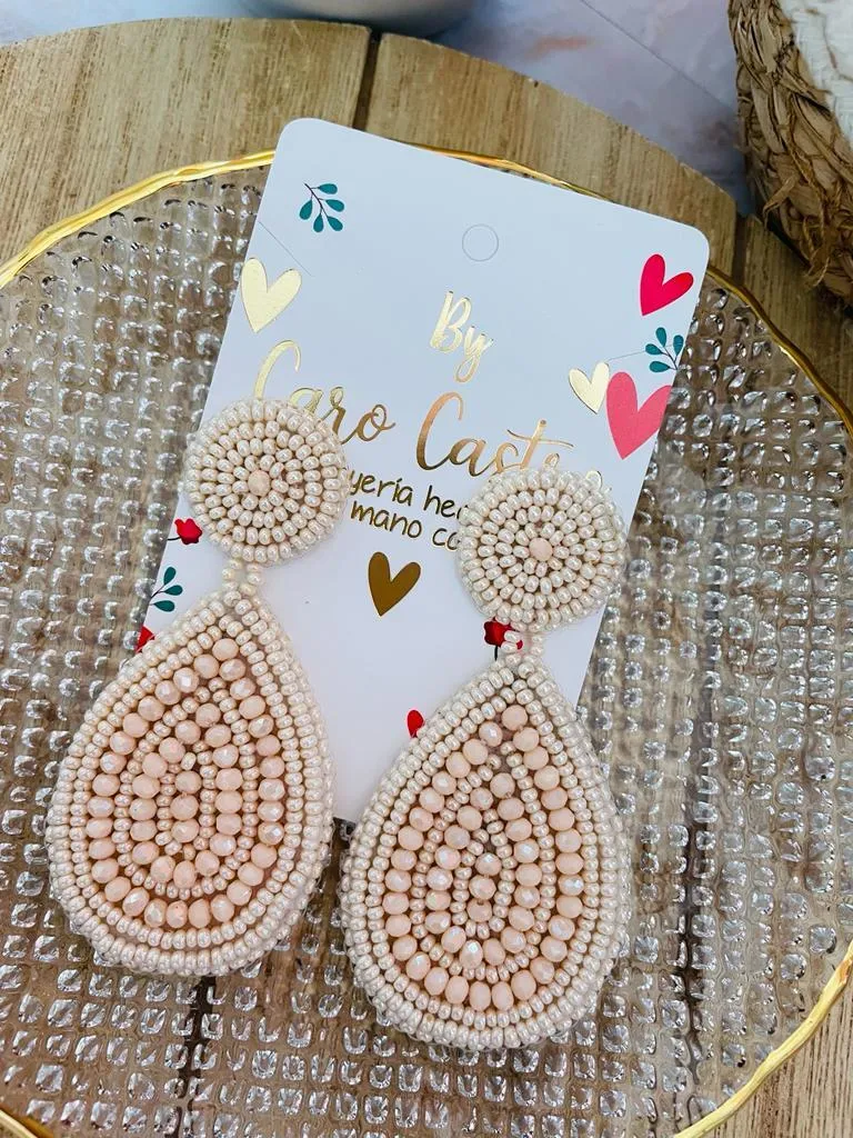  Aretes Gota Palo de Rosa