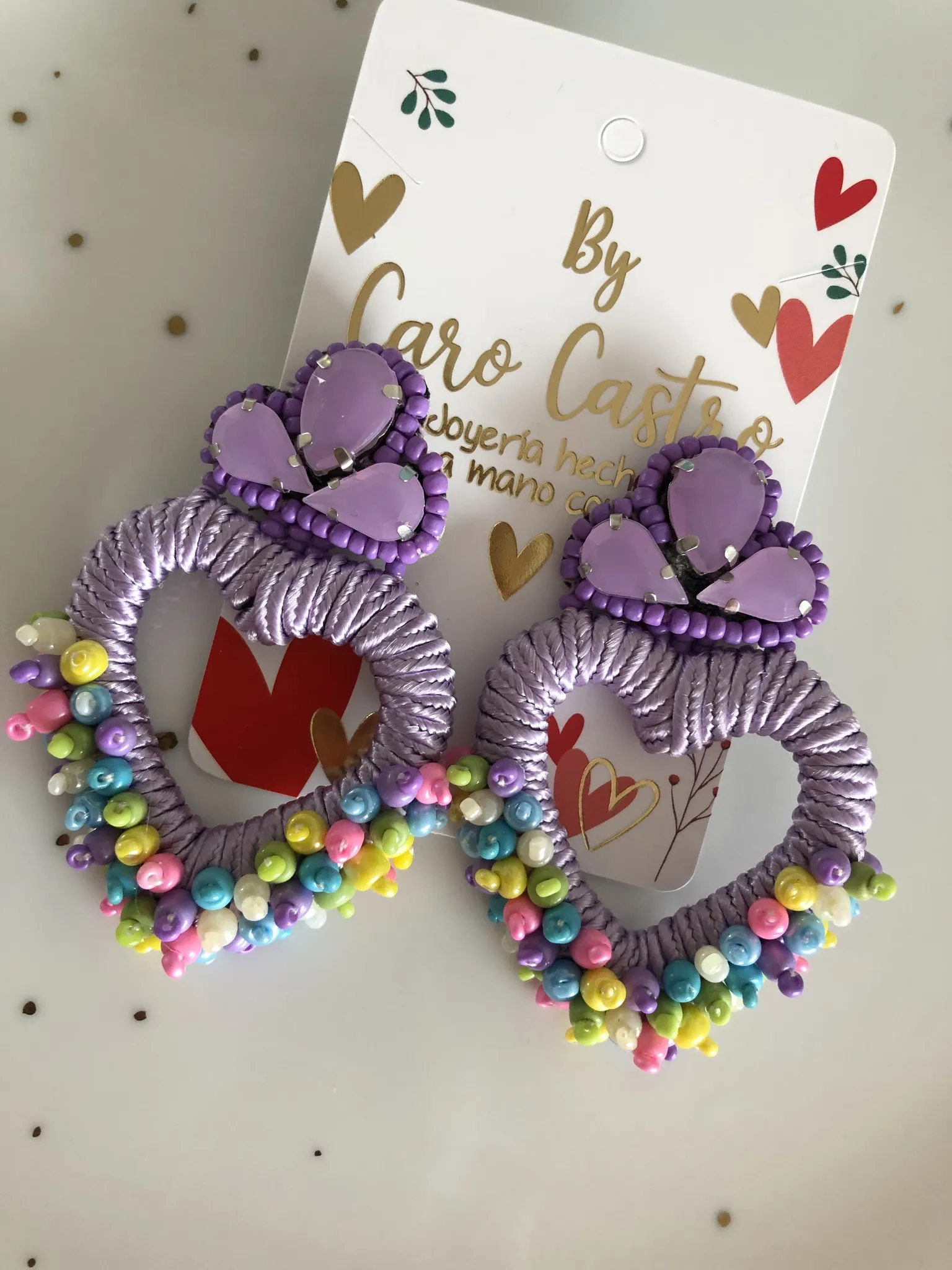 Aretes Corazón Lupita Morado