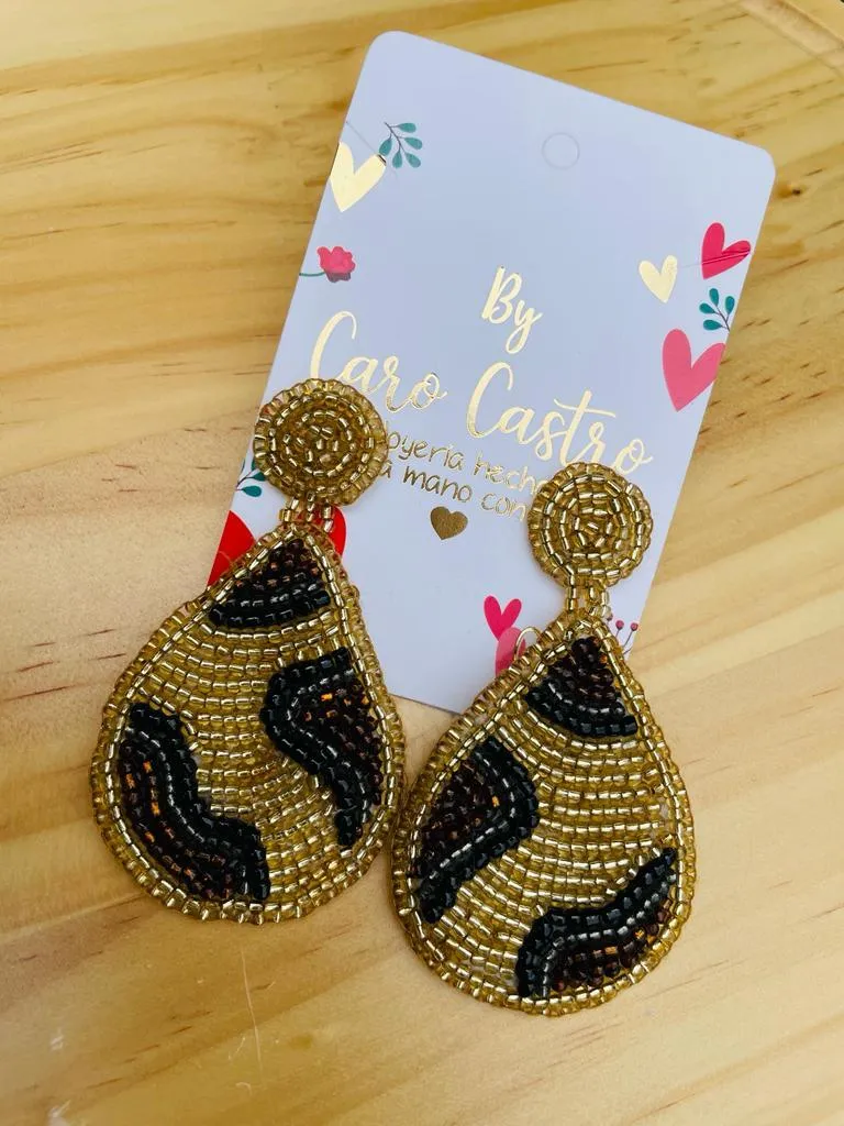 Aretes Gota Animal Print