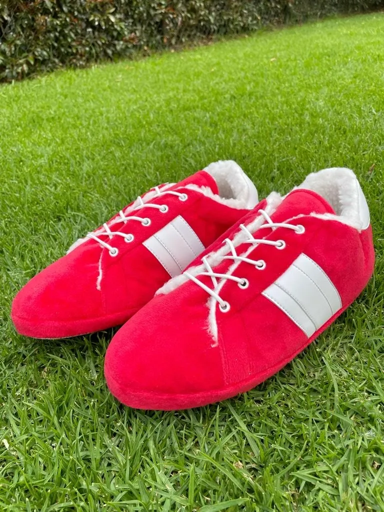 Babuchas Tennis Roja con Línea Blanca