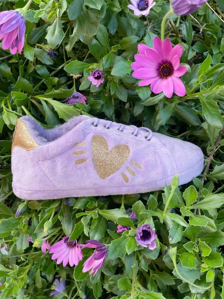 Babucha Tennis Lila Corazón Escarchdo 2