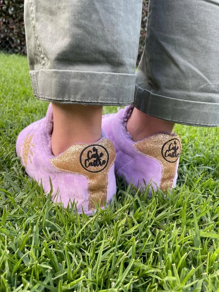 Babucha Tennis Lila Corazón Escarchdo 5