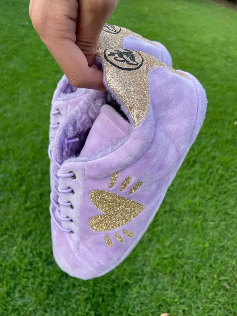 Babucha Tennis Lila Corazón Escarchdo 7