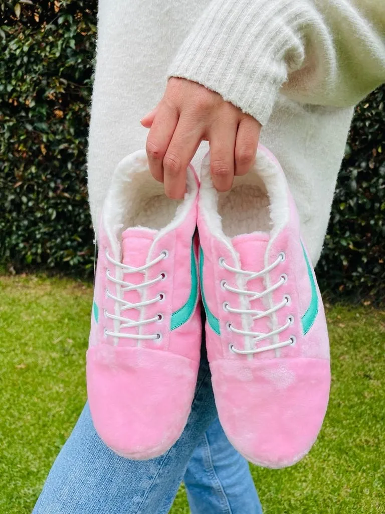 Babuchas Tennis Rosada Línea Menta