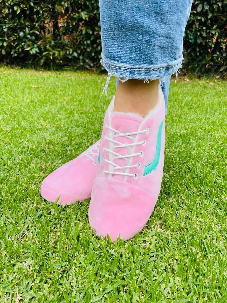 Babuchas Tennis Rosada Línea Menta 2