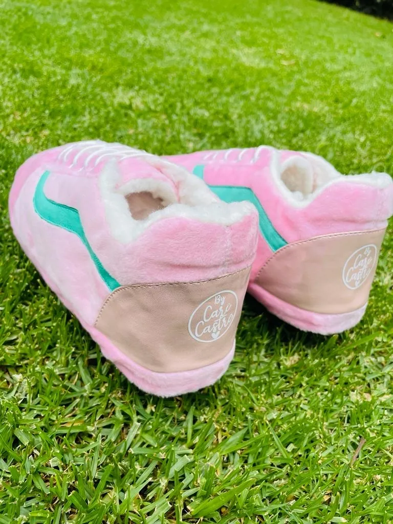 Babuchas Tennis Rosada Línea Menta 4