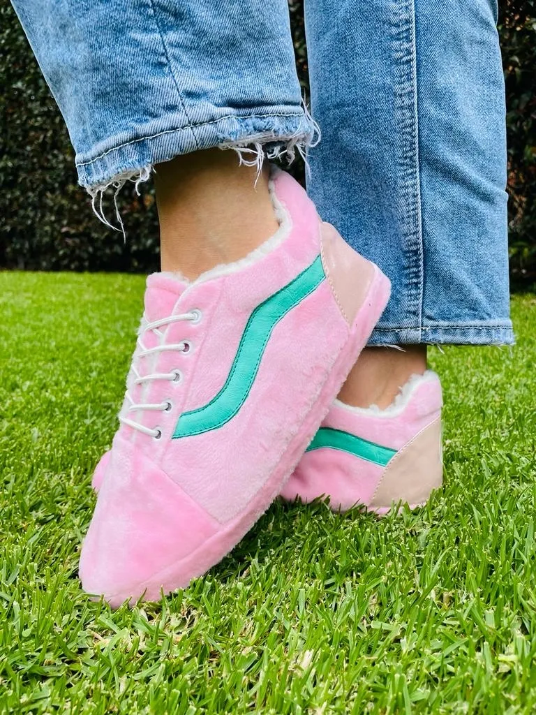 Babuchas Tennis Rosada Línea Menta 5