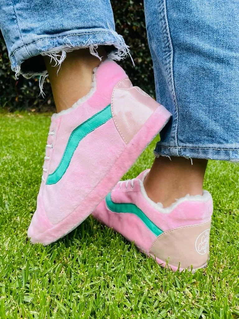 Babuchas Tennis Rosada Línea Menta 6