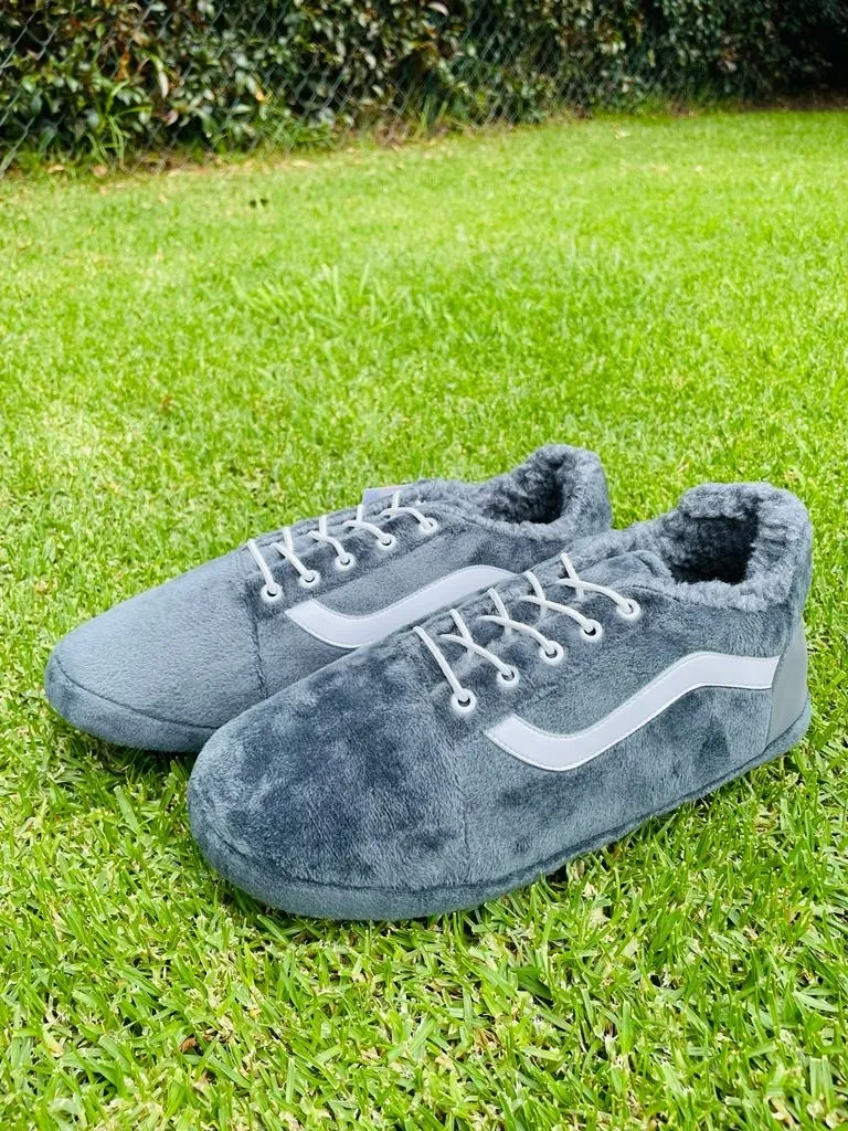 Babucha Tennis Gris con Linea Blanca 4