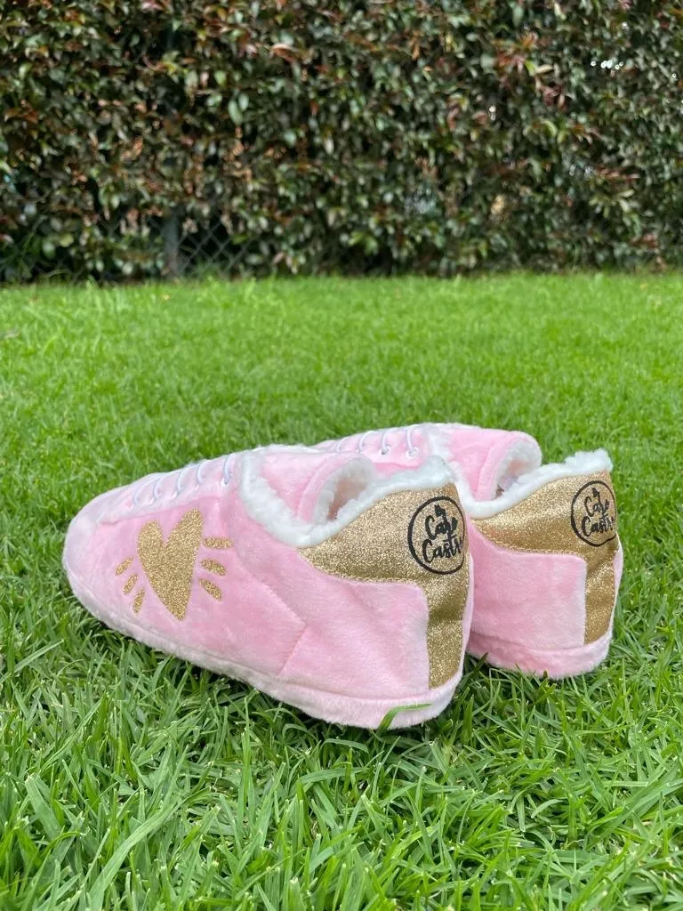 Babuchas Tennis Rosadas con Corazón Escarchado. 4