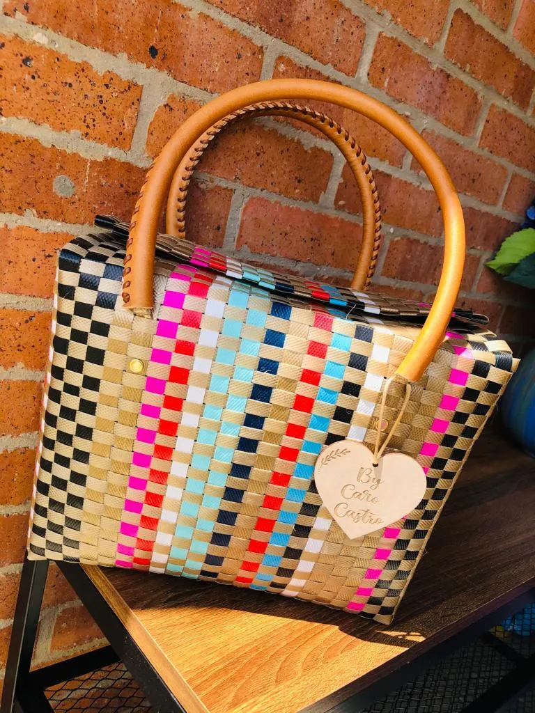 Cartera Tejida Baúl color tierra